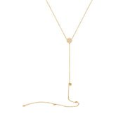0.12ct 14k Yellow Gold Diamond Lariat Necklace